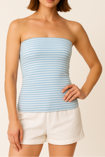 Nancy | Striped Strapless Top