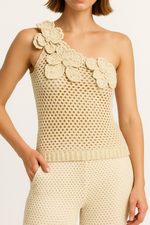 Soleia | One-Shoulder Crochet Top