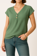 Ava | V-Neck Sleeveless T Shirt