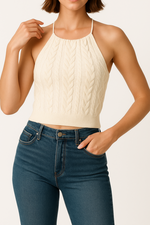 Isla | Cable Knit Cropped Top