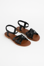 Elysia | Cross Strap Leather Sandals