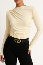 Luxe | Draped Long Sleeve Top