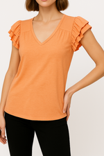 Lorin | Ruffle Blouse Sleeveless Top