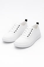 Sydney | Lace Leather White Sneakers