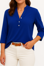 Georgia | Half Sleeve Button Casual Blouse