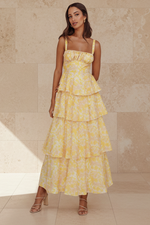 Tania | Peach Floral Maxi Dress