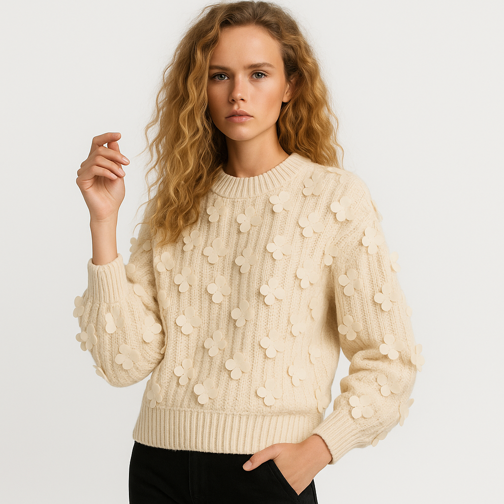 India | Knitted Floral Sweater