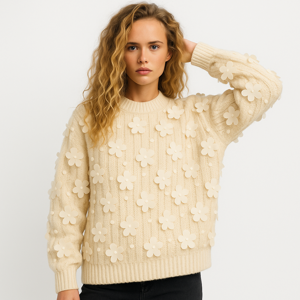 India | Knitted Floral Sweater
