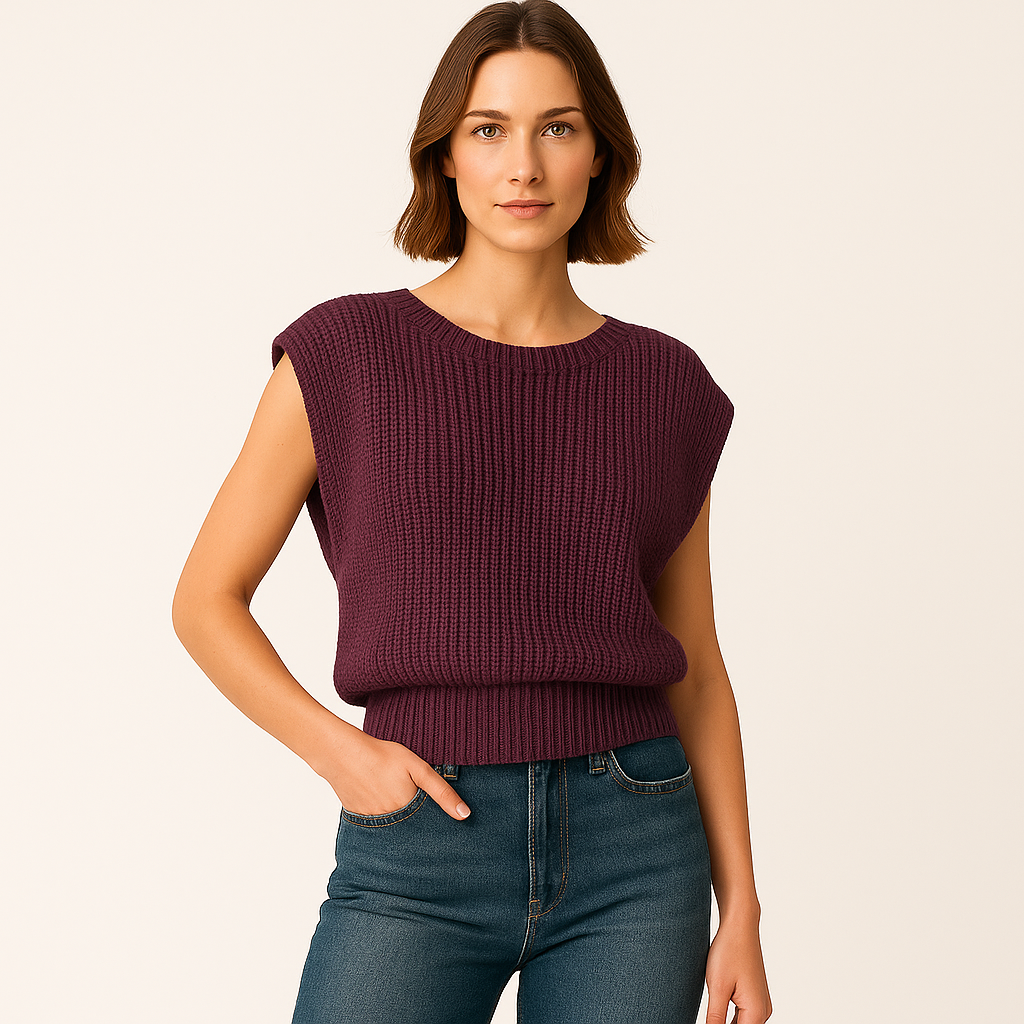 Kylie | Purple Knit Sweater Vest