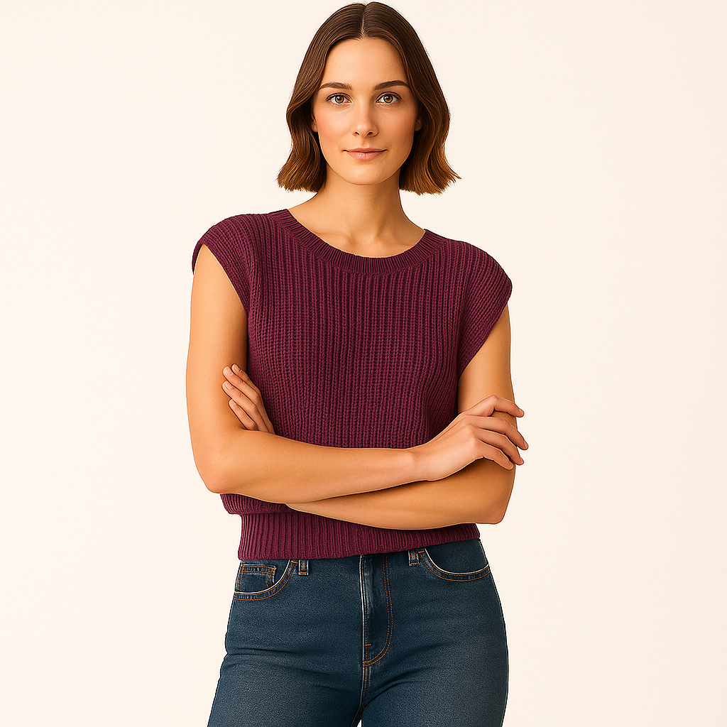 Kylie | Purple Knit Sweater Vest