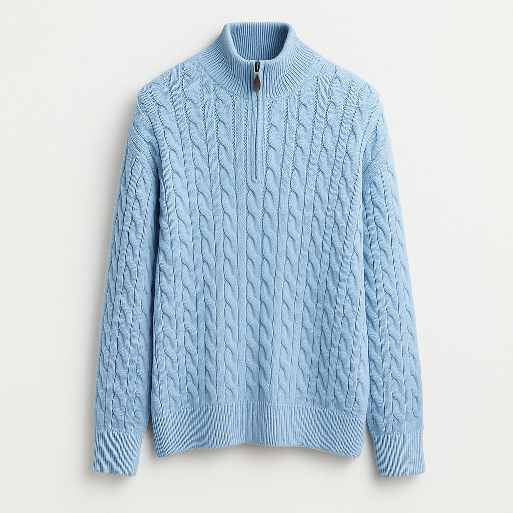 Zoe | Twist Knit Zipper Sweater
