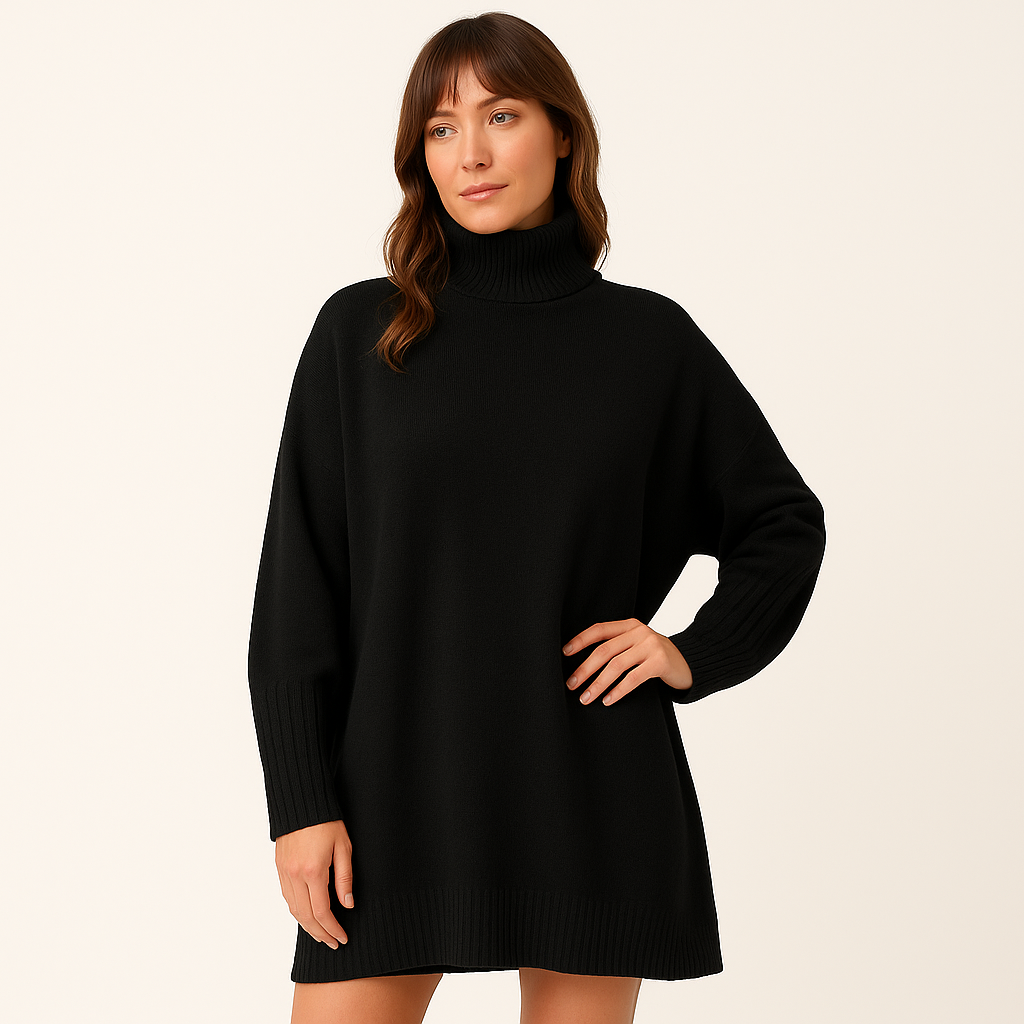 Blackie | Black Casual Turtleneck Dress