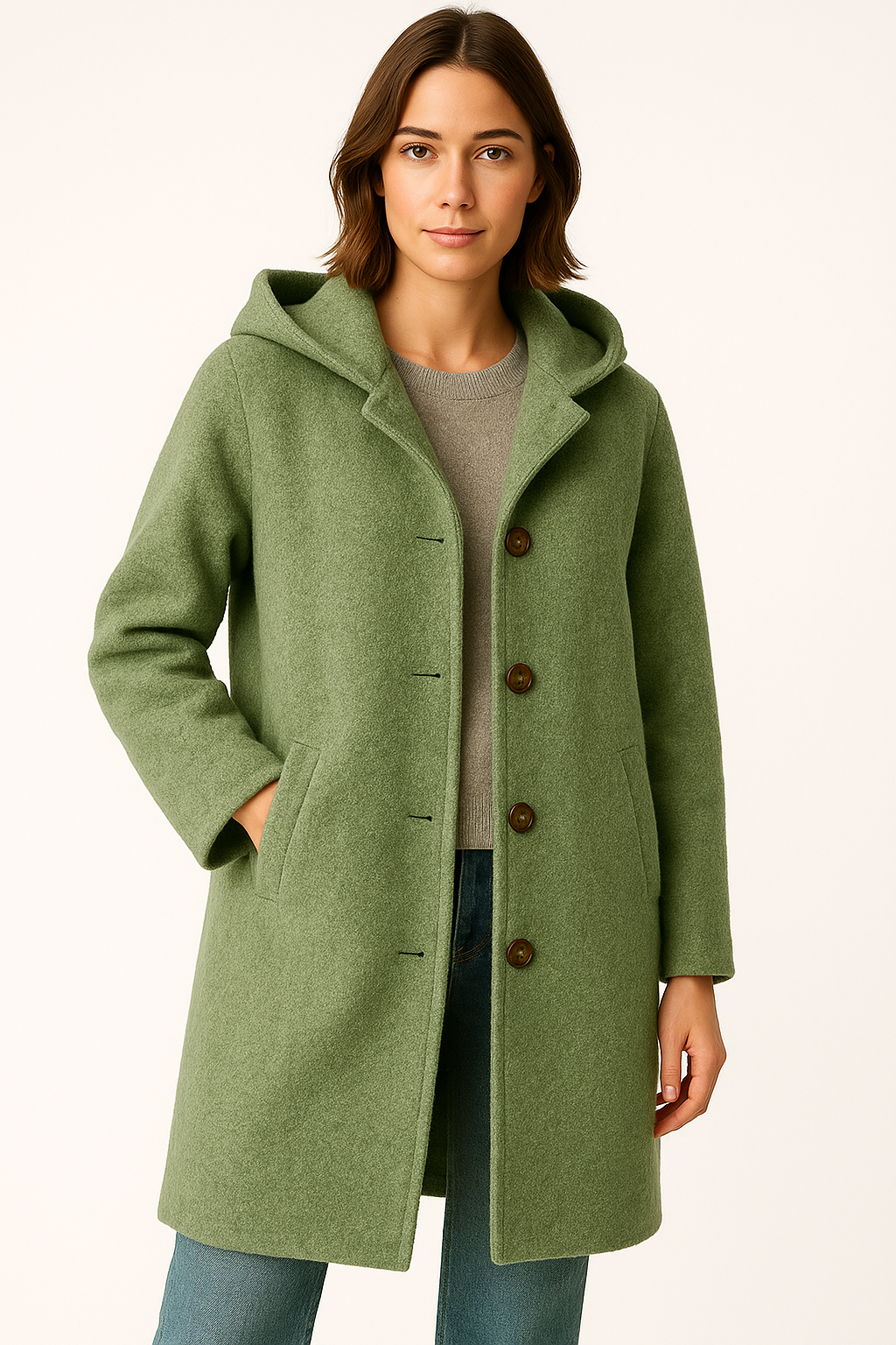 Oli | Oversized Wool Blend Coat with Hood