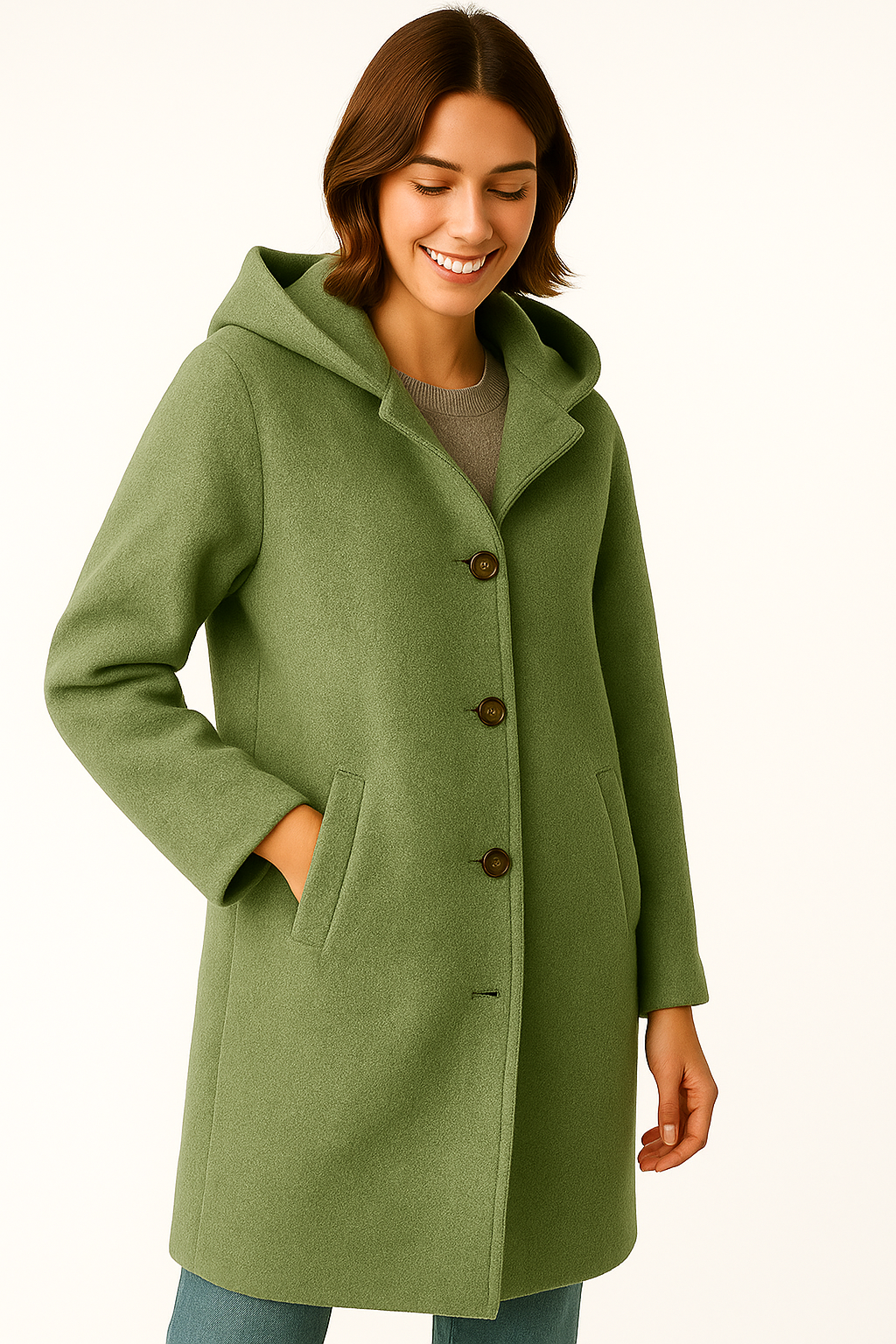 Oli | Oversized Wool Blend Coat with Hood
