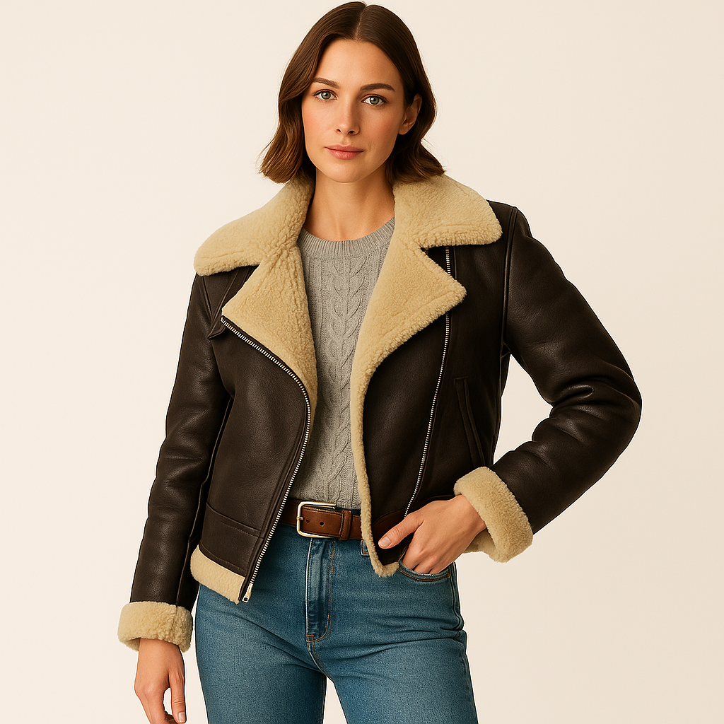 Leah | Leather Brown Jacket
