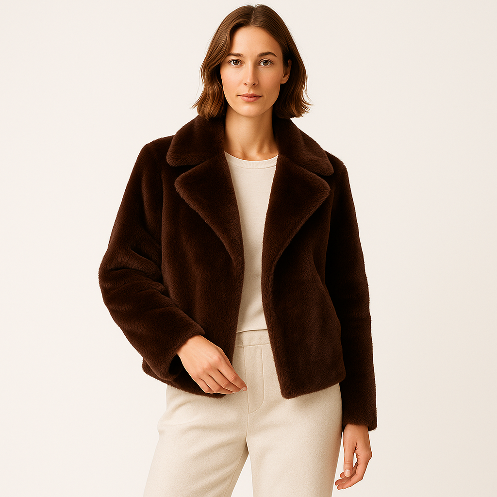 Mila | Chic Brown Faux Fur Jacket