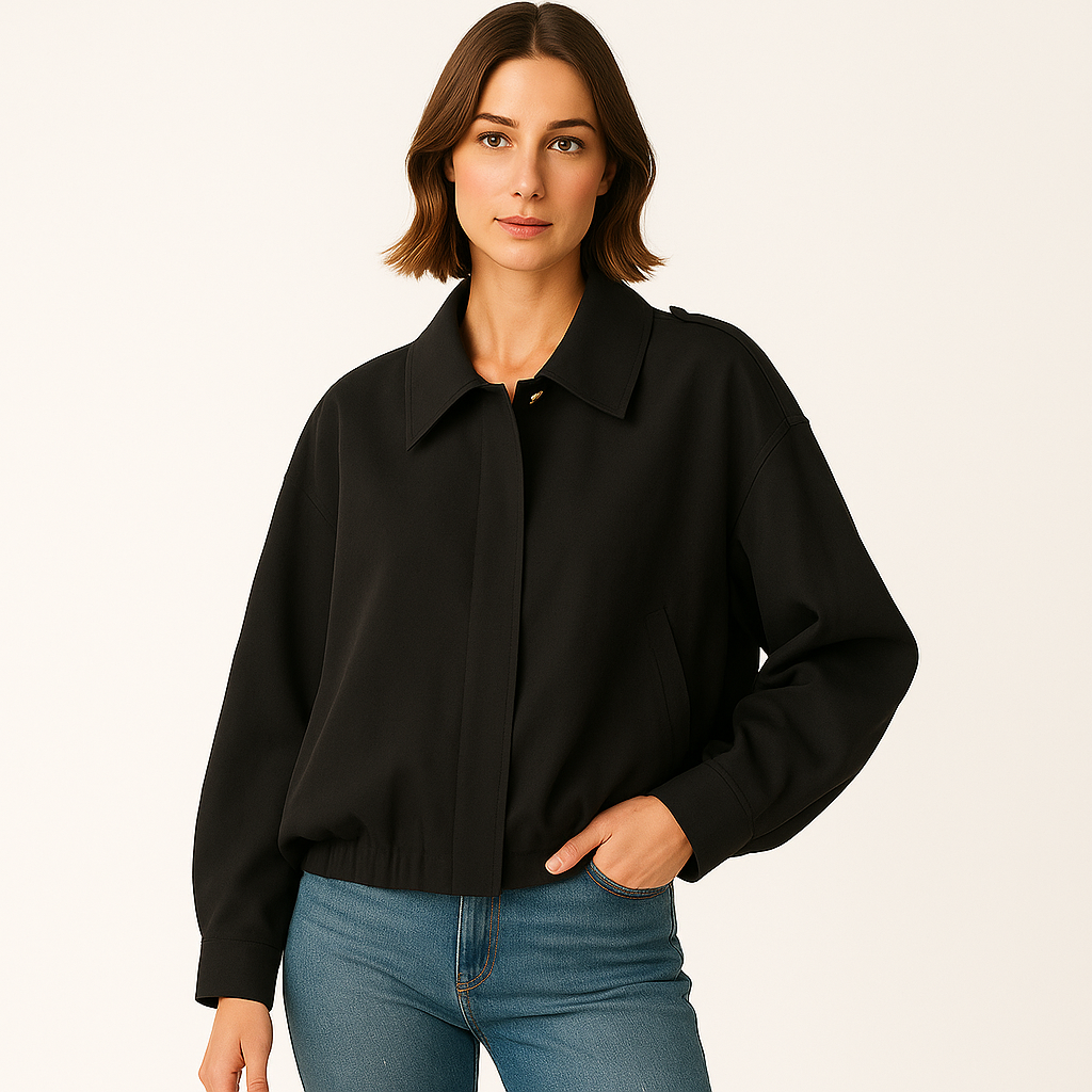 Iris | Cropped Jacket with Puff Sleeves