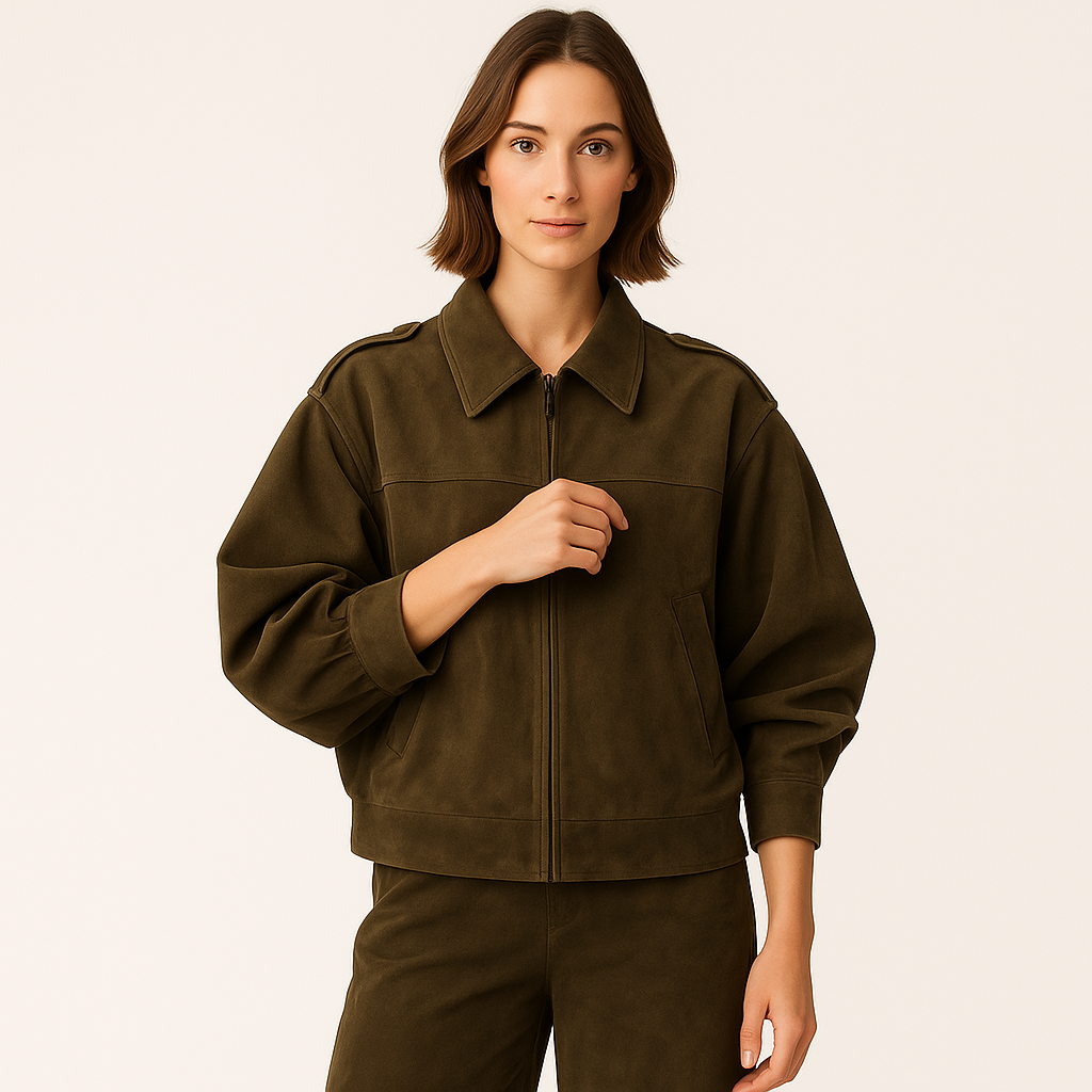 Iris | Cropped Jacket with Puff Sleeves