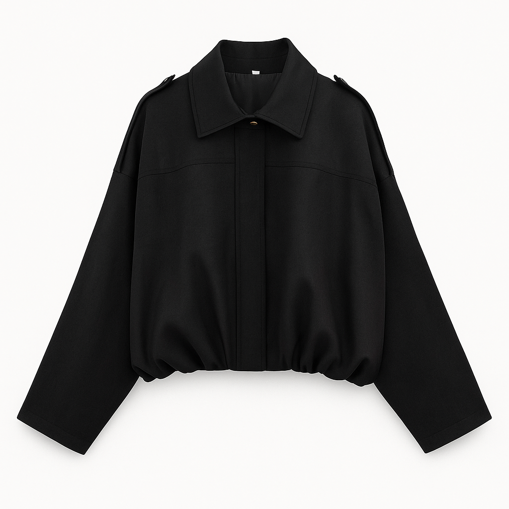 Iris | Cropped Jacket with Puff Sleeves
