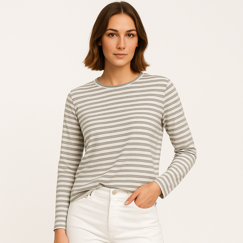 Eva | Striped Long Sleeve T Shirt