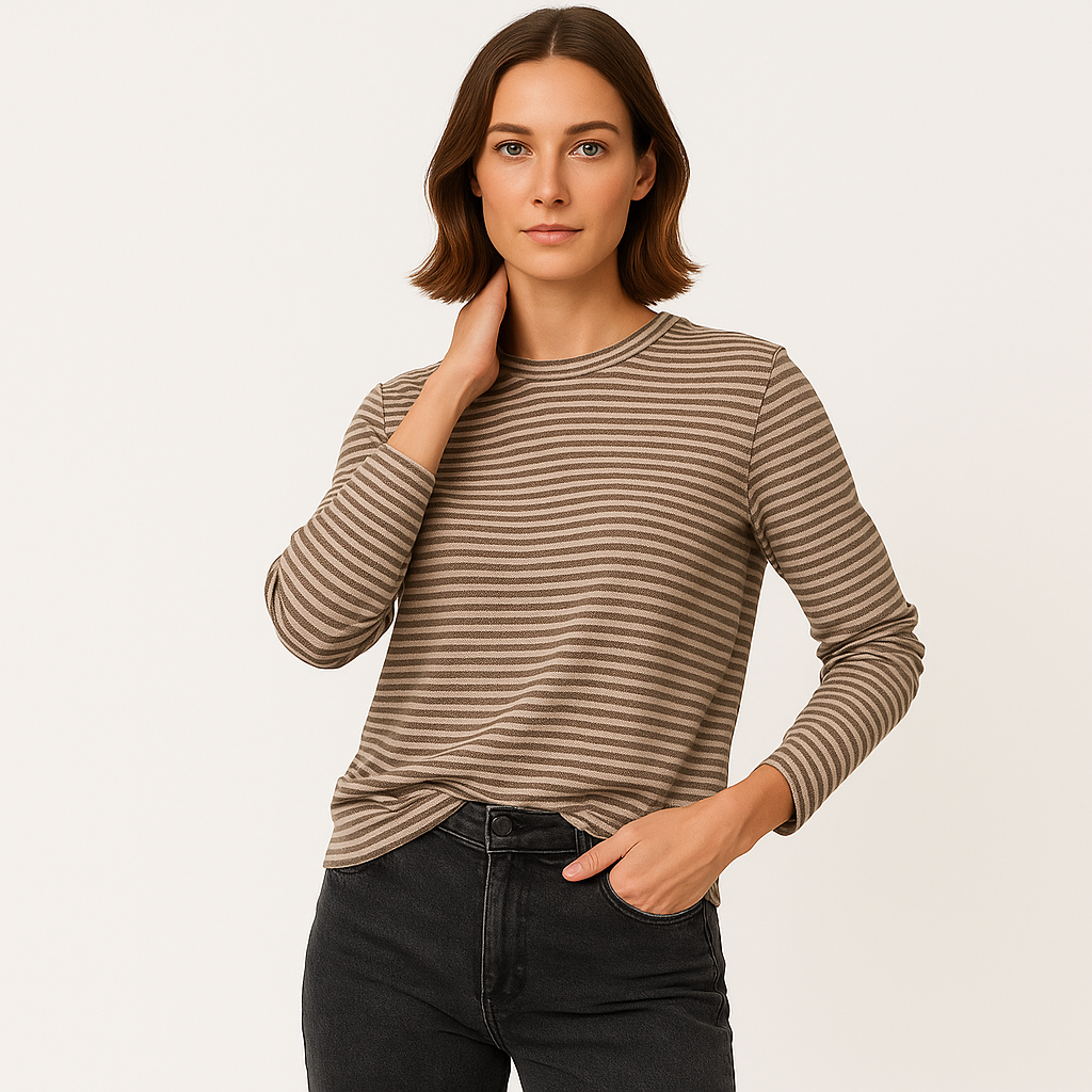 Eva | Striped Long Sleeve T Shirt