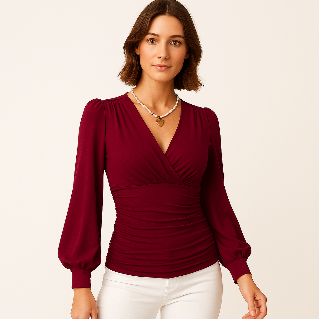 Amelie | Long Sleeve V-Neck Shirt