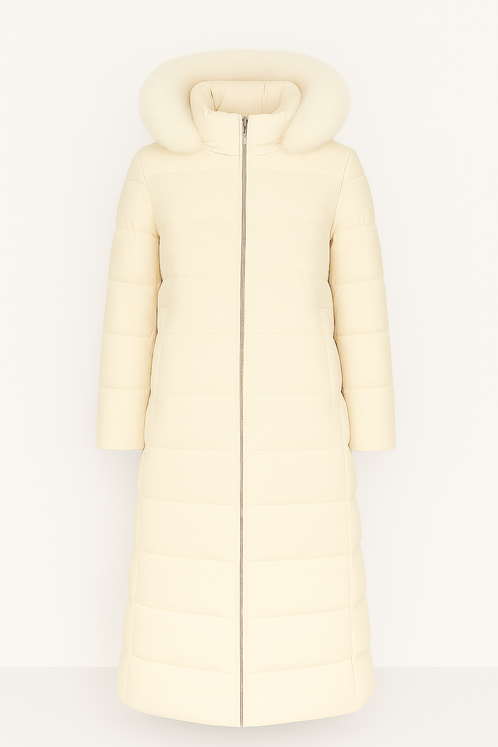 Lisa | Long Puffer Coat with Fur Hood