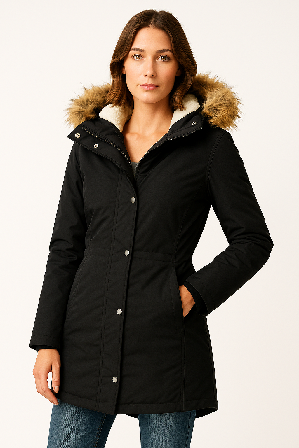 Jane | Slim Fit Cotton Hooded Jacket