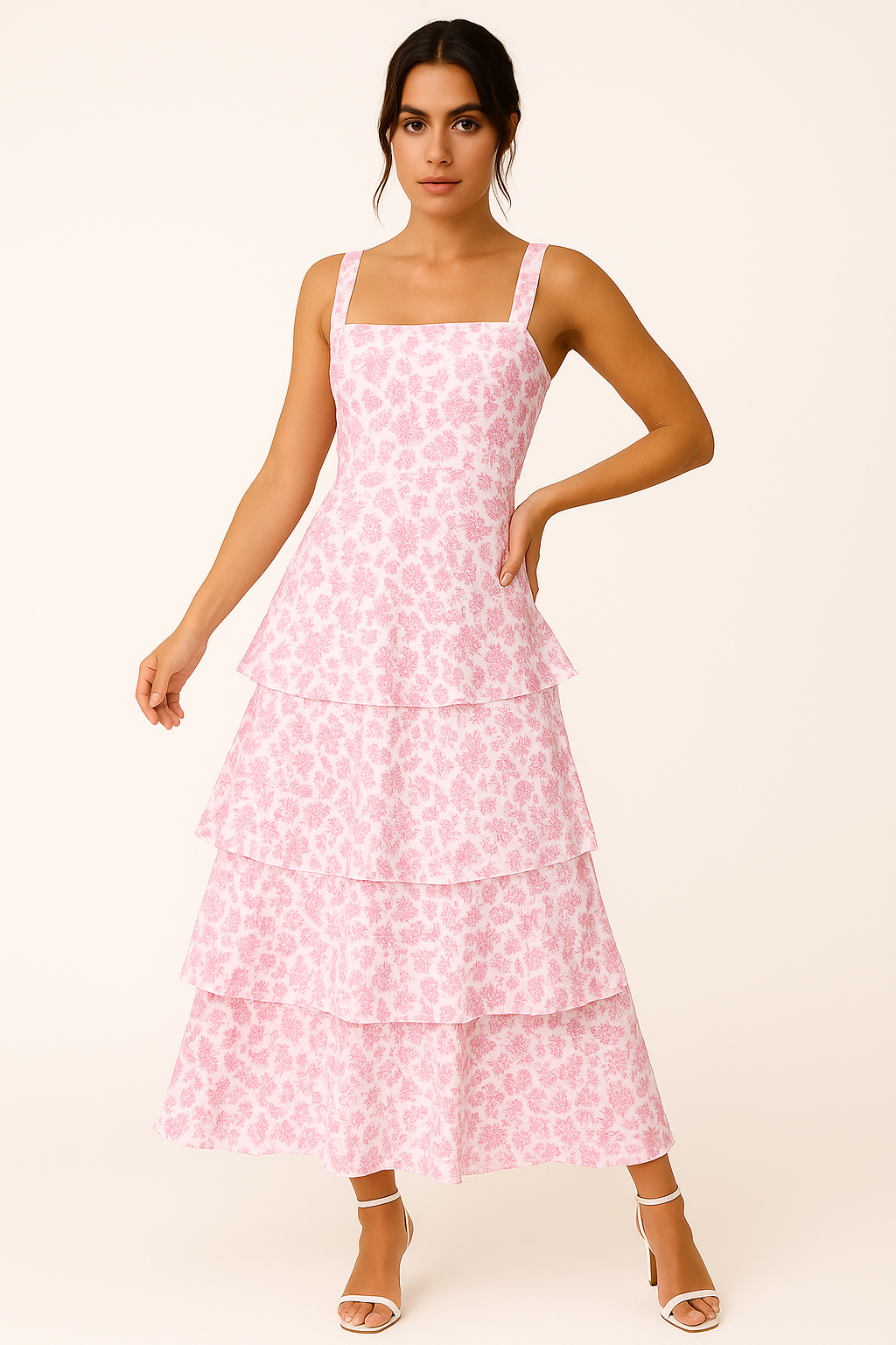 Penny | Pink Floral Maxi Dress