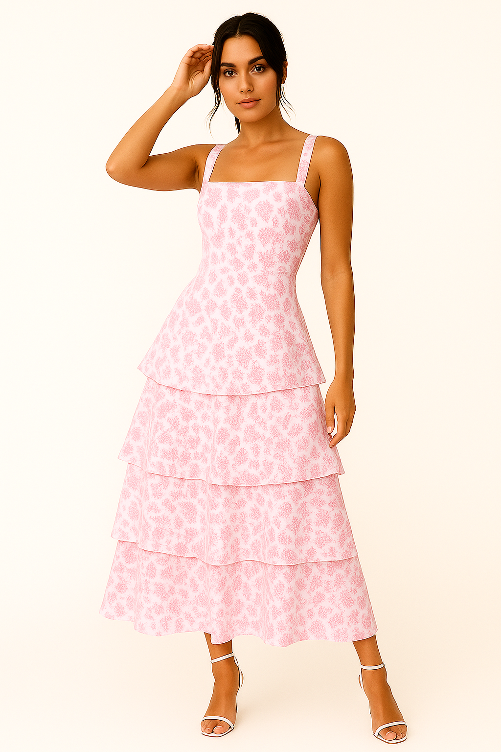 Penny | Pink Floral Maxi Dress