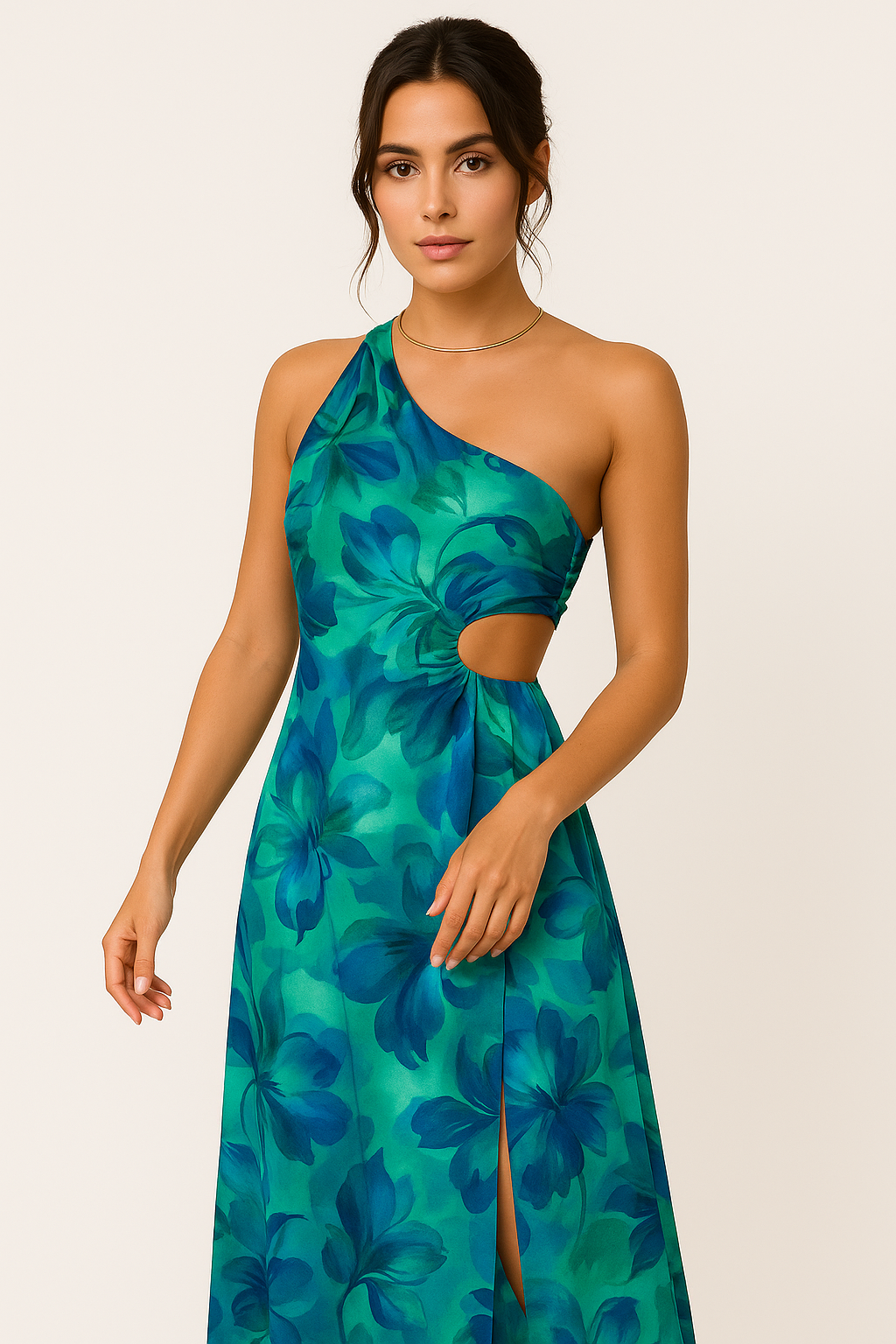 Marbella |  One-Shoulder Maxi Dress