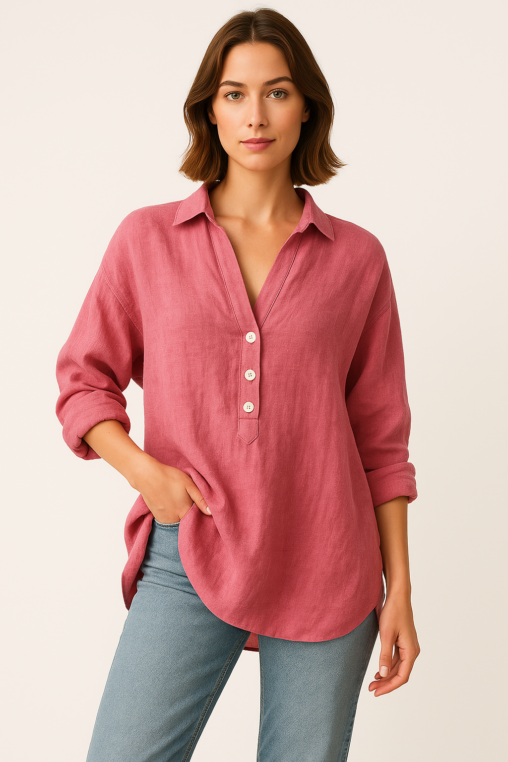 Jenny | Blouse Linen with Buttons