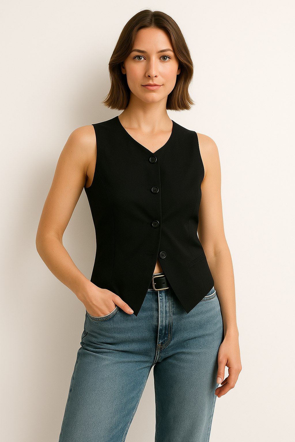 Arden | Linen Blend Vest