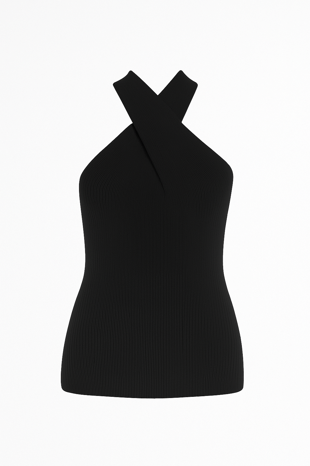 Grace | Cross-Over Collar Knit Tank Top