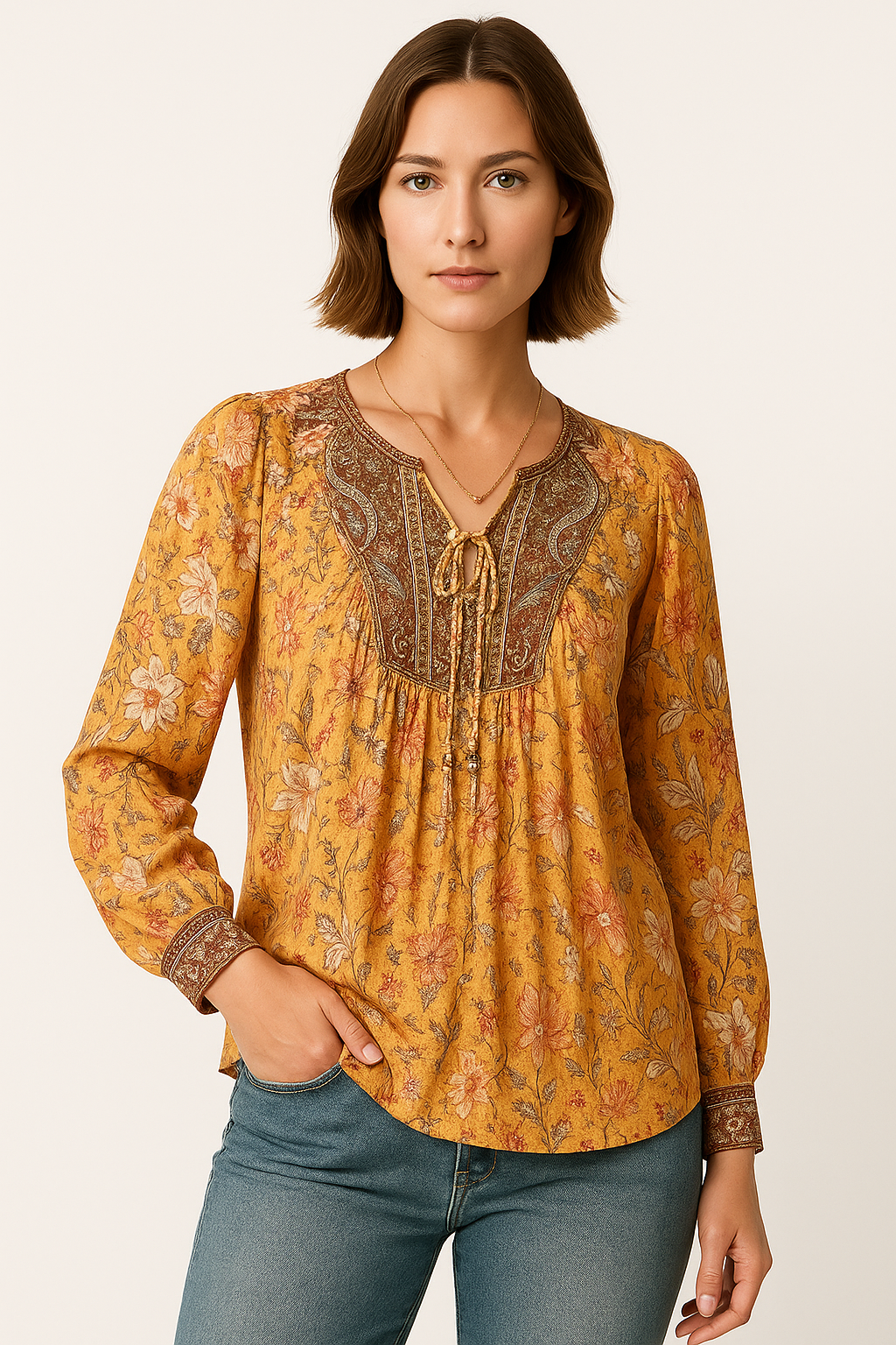 Maeva | Floral Peasant Blouse