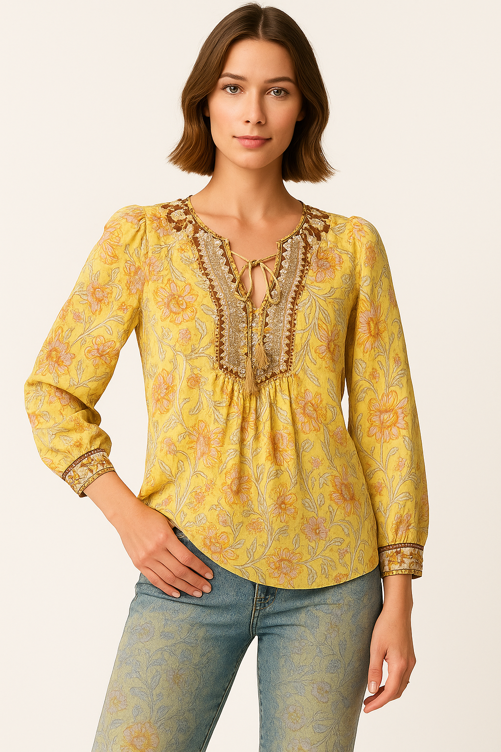 Maeva | Floral Peasant Blouse