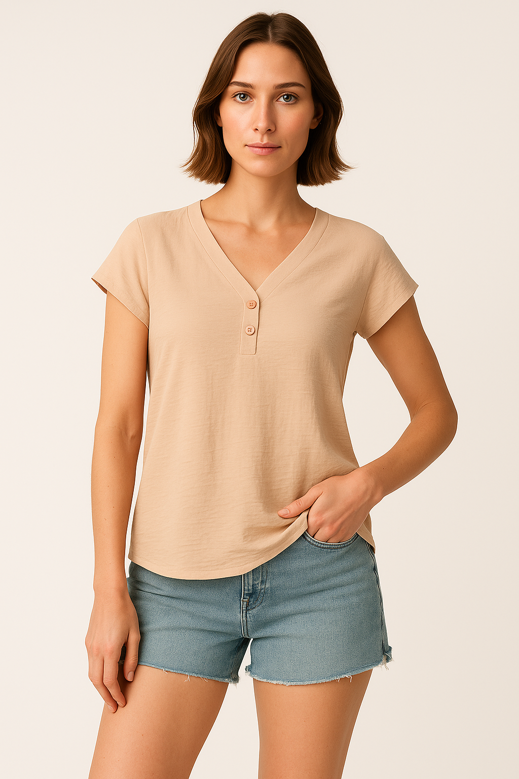 Ava | V-Neck Sleeveless T Shirt