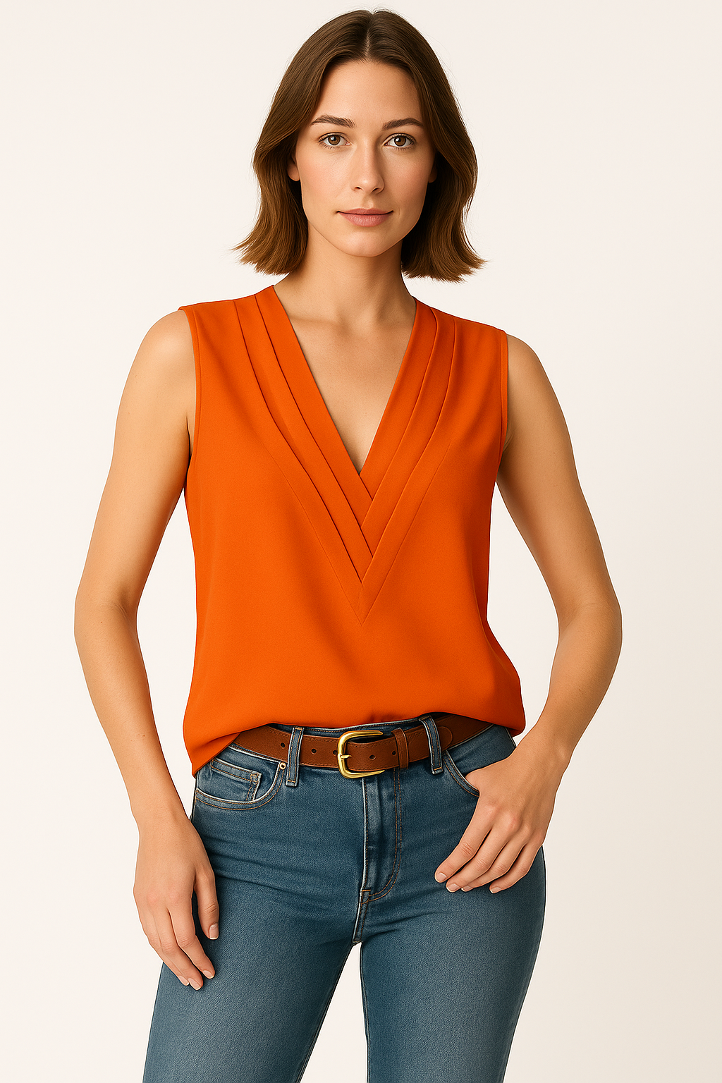 Vivienne|  Sleeveless V-Neck Top