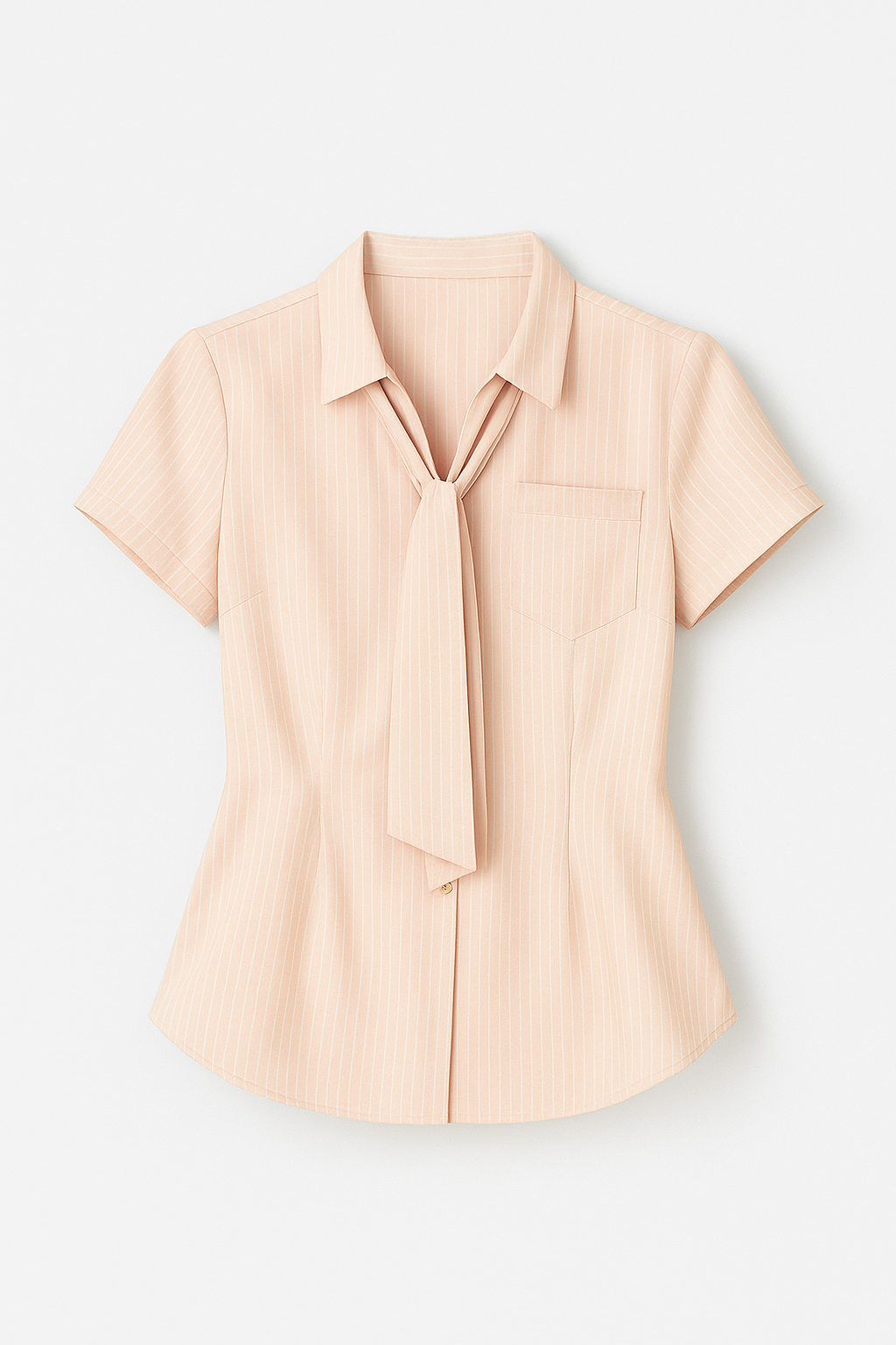 Clara | Pinstripe Tie-Neck Shirt