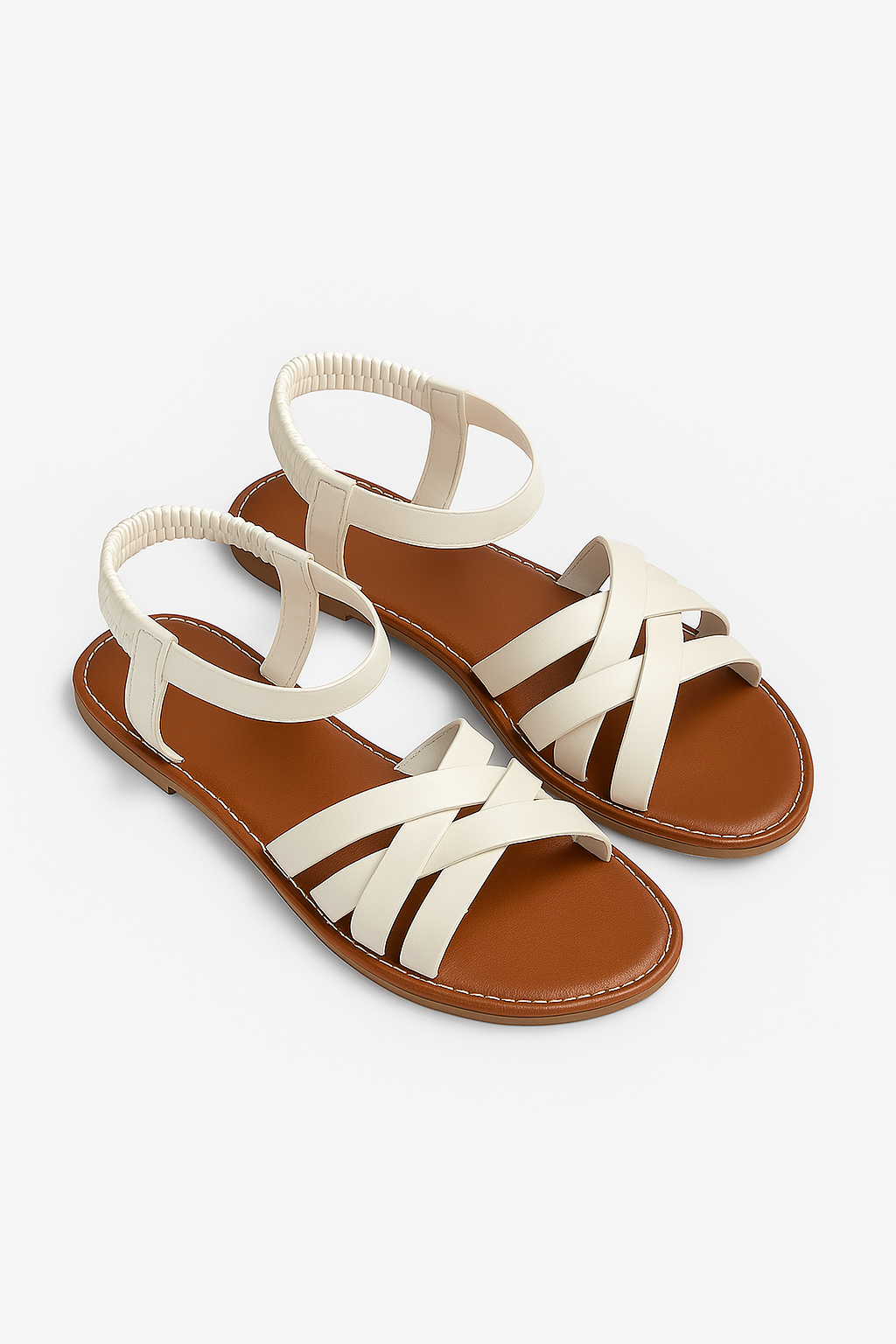 Elysia | Cross Strap Leather Sandals