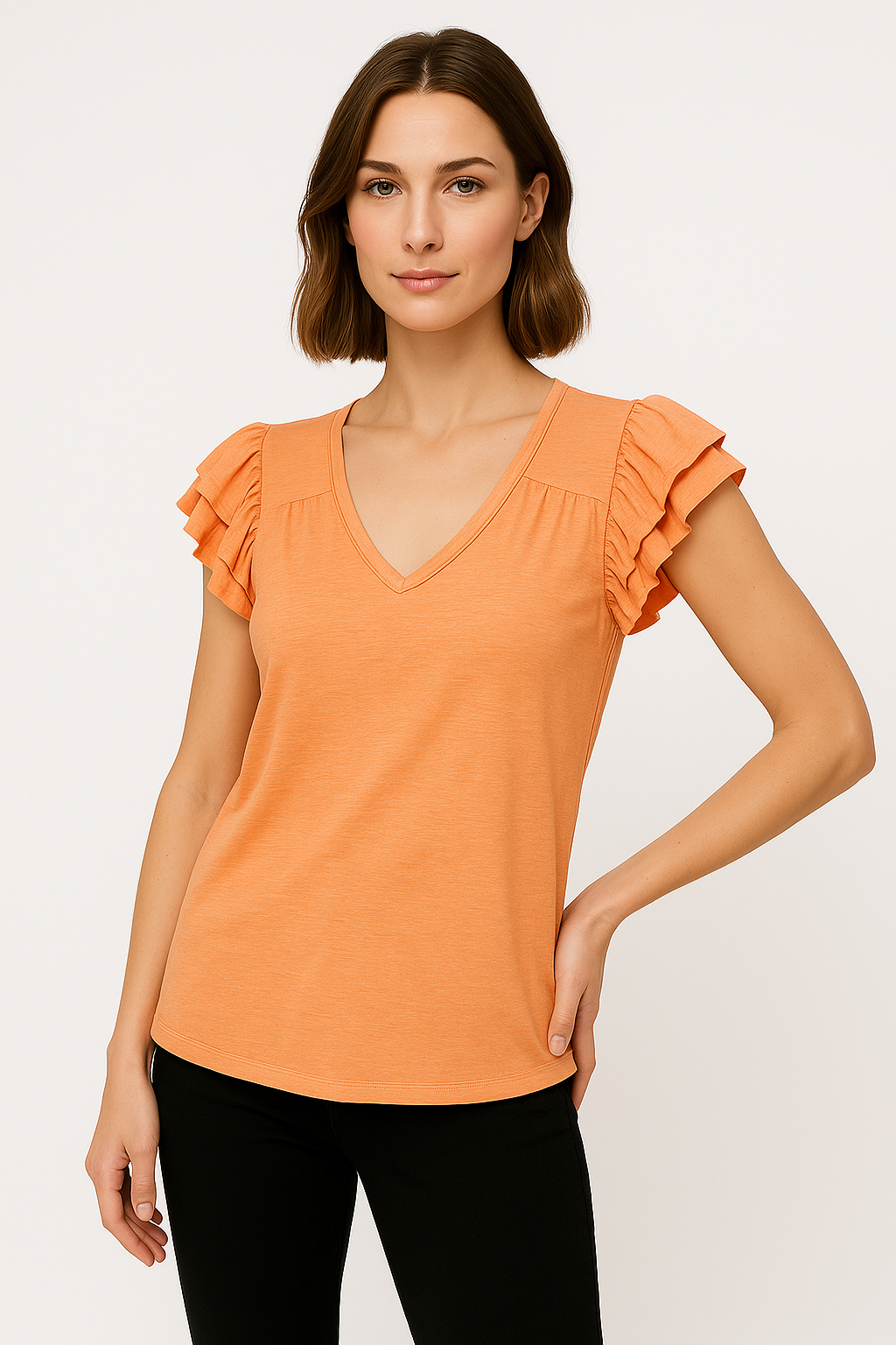 Lorin | Ruffle Blouse Sleeveless Top