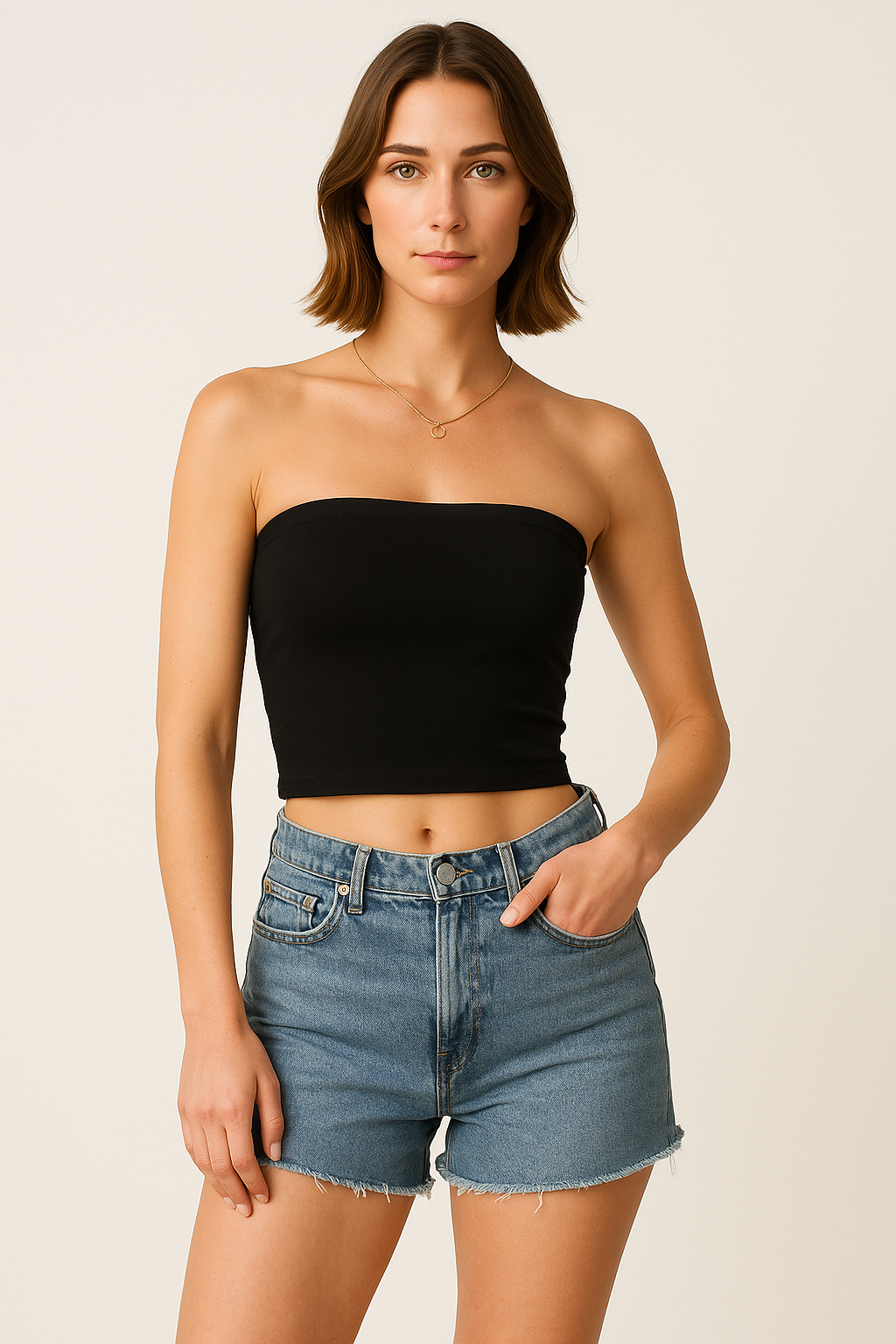 Noni | Strapless Crop Top