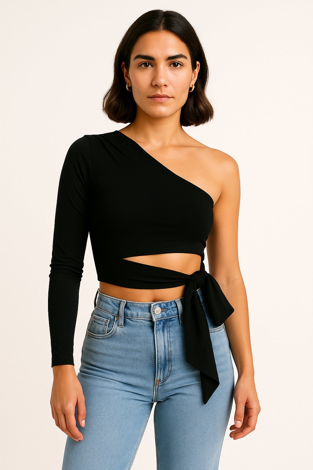Elara | One-Shoulder Bow-Tie Top
