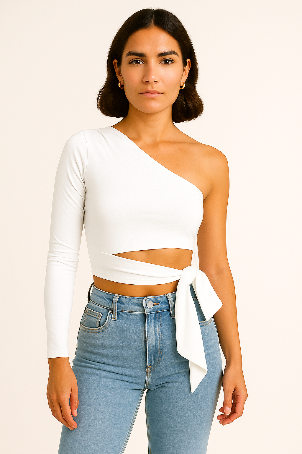 Elara | One-Shoulder Bow-Tie Top