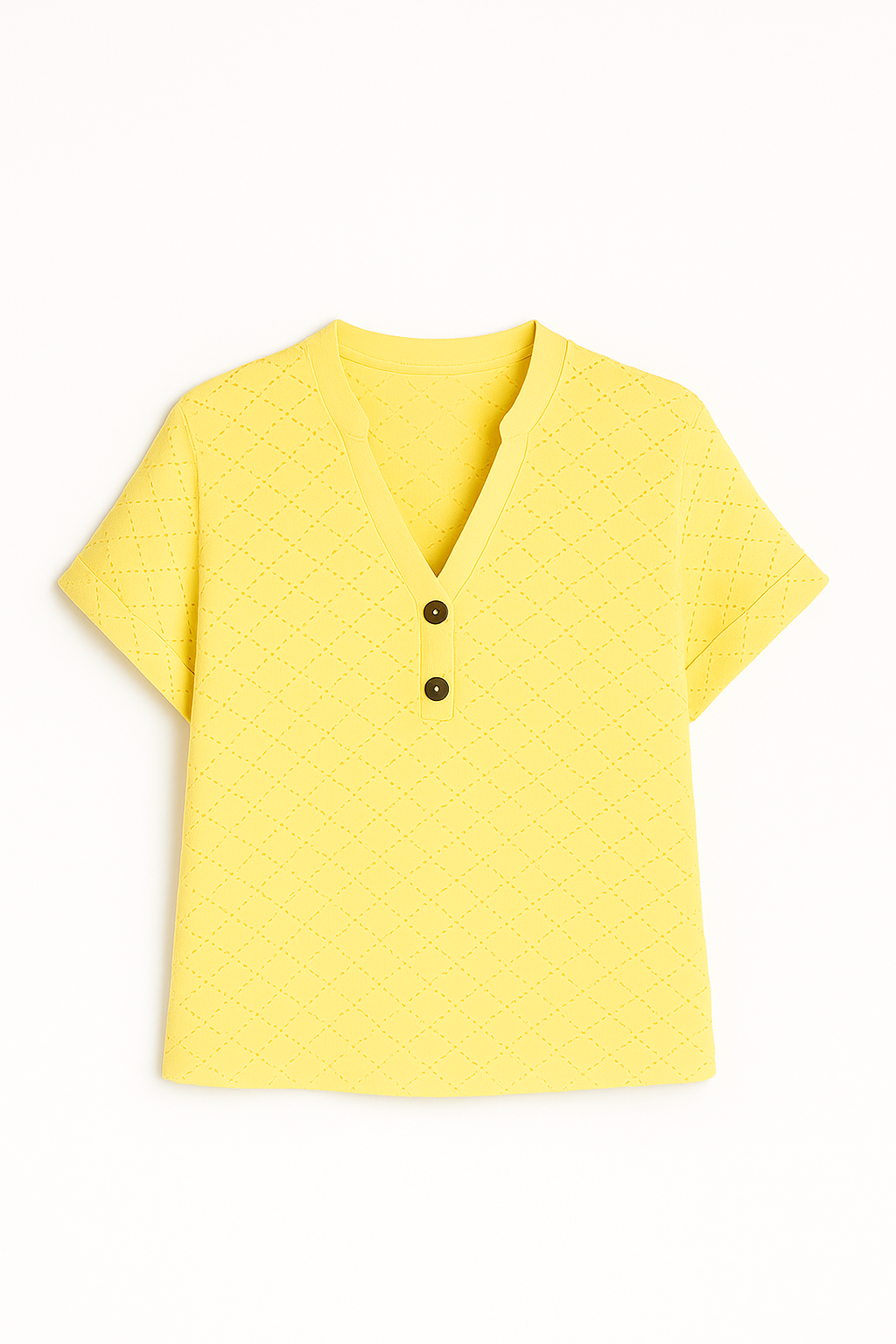 Lora | Button-Detail V-Neck Top
