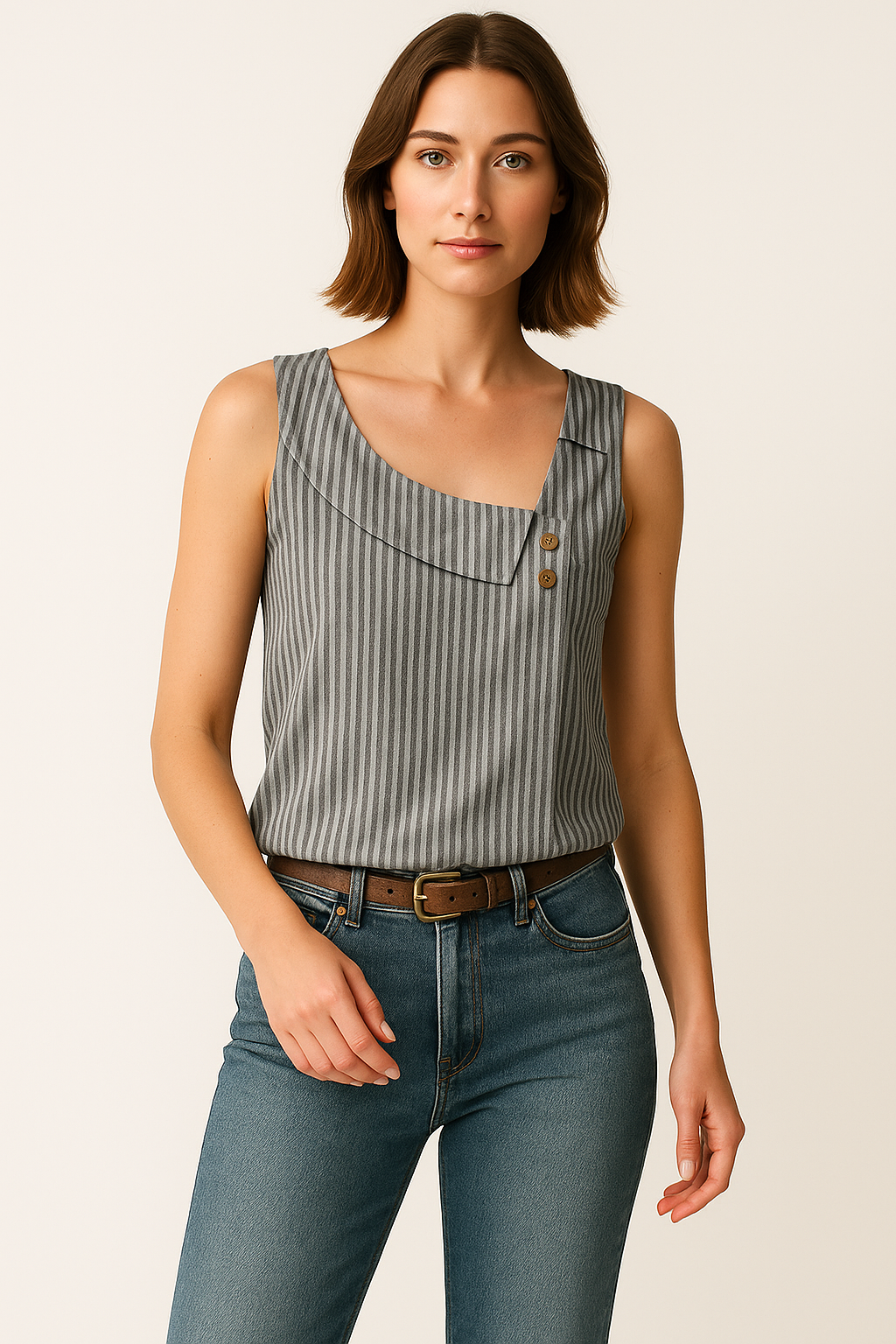 Mirella | Elegant Striped Sleeveless Top