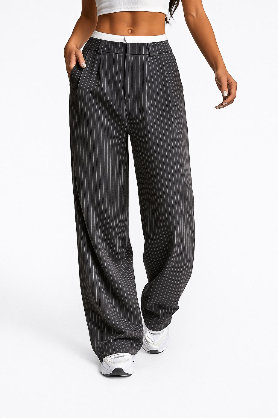 Amara | Pinstripe Wide-Leg Pants