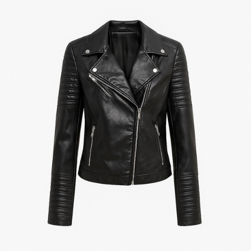 Ella | Black Faux Leather Jacket