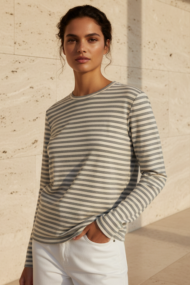 Eva | Striped Long Sleeve T Shirt