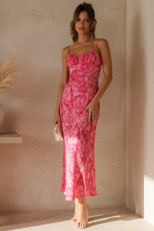 Lila | Pink Midi Dress